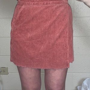 UO Pink Corduroy Wrap Skirt